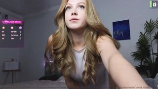 small_blondee - babe with big tits cutely chats and teases in front of the camera