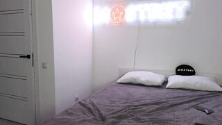 milly____ -Blonde pleases her man doggy style on the bed