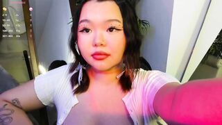 kira_wishper - Asian girl teases in front of the camera and sweet talks without showing her little tits.