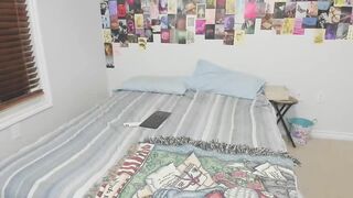 chloenight -Young naked girl posing in front of the camera and sweetly chatting while getting pleasure from lavens in her pussy