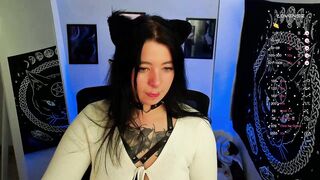 black_kittie_01 - Clothed student girl teases on camera