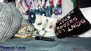 love_raquel_xo - A curvy bitch lies talking in her underwear in front of the camera and doesn’t want to undress