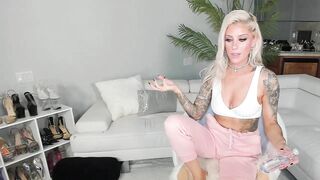 blonde_riderxxx - slut fucks with a rubber dick, cums hard and masturbates with a vibrator