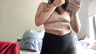 sexicecee -a little girl is sweet-talking and teasing in front of the camera with her clothes on and won't take her clothes off.