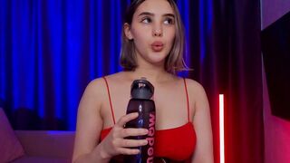 angella_kleee - A young woman in a beautiful dress communicates cutely, shakes her ass and pussy in front of the camera and gets pleasure