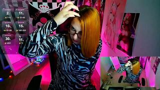 margaret_red - Young girl teasing in front of the camera and sweet-talking.