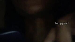 happysoft - Mulatto with small tits shows off her hairy pussy